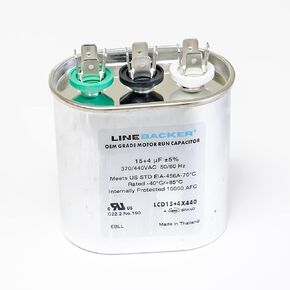 Supco Capacitor Oval Dual Run 15 + 4 uf 370/440 Volts for HVAC Motors Compressors LCD15+4X440 Linebacker in Kuwait