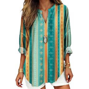 Women’s V Neck Shirts Fall Trendy Lightweight Long Sleeve Tops Loose Graphic Tees Dressy Beach Vacation Clothing in Kuwait