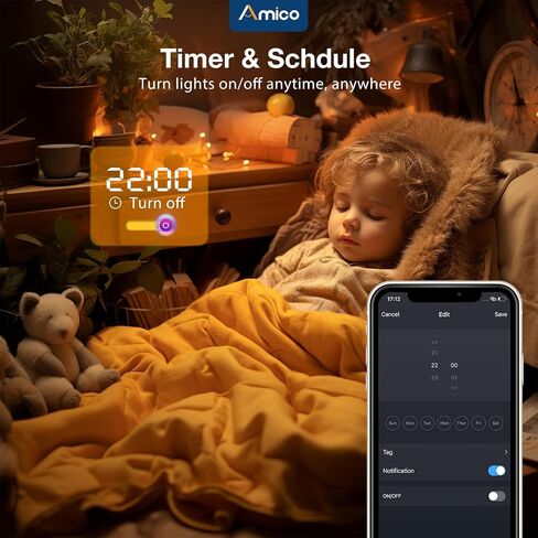 Amico 6 Pack 6 بوصة إضاءة LED ذكية مجوفة، إضاءة سفلية WiFi بدون صندوق توصيل، RGB & 2700-6500K تغيير اللون، 12W=110W 1000LM، التحكم بالصوت وجهاز التحكم عن بعد والمجموعة in Kuwait