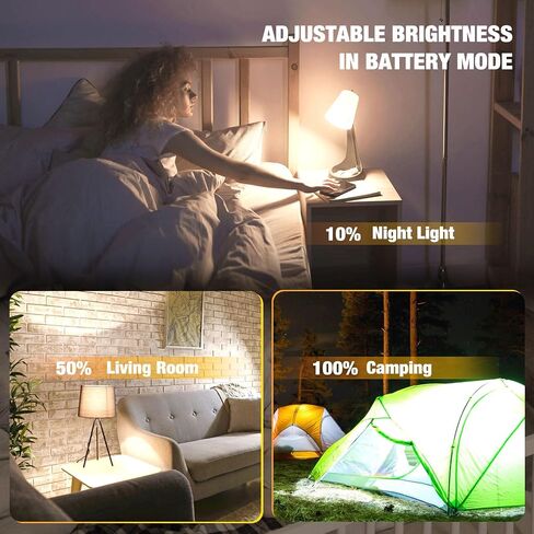 Rechargeable Emergency LED Light Bulbs, Light Up to 84 hrs, Battery Operated Light Bulb, Self-Charging Light Bulb 1500mAh Battery Backup Light Bulbs for Home Power Failure (E26 6 Pk Daylight) in Kuwait