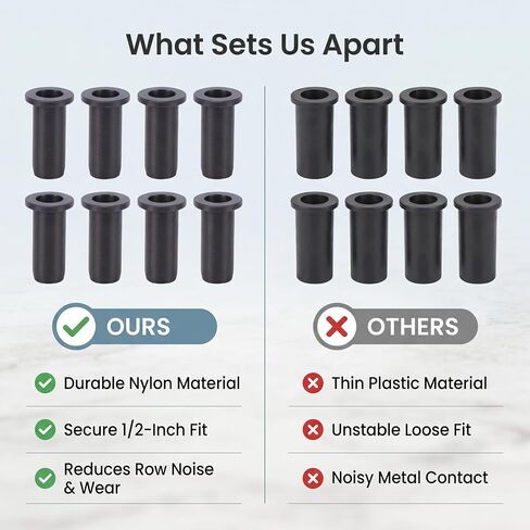 Keenso Oar Lock Socket Insert, 8PCS Nylon 1/2 Inch to 5/8 Inch Oar Lock Sleeve for Boat Kayak Canoe Hardware in Kuwait