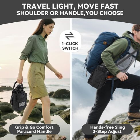 Water Bottle Holder With Strap for 40/64/87Oz, Hands Free Crossbody Lightweight Bag With Phone Pocket & Card Slot, Insulated Sling for Hiking Gym Dog Walking in Kuwait