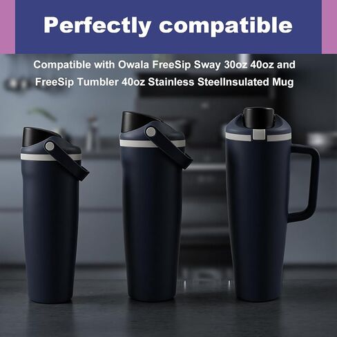 أجزاء غطاء بديلة متوافقة مع Owala FreeSip Sway 30oz 40oz، تتضمن الجزء العلوي وسدادة الفم وحشية وقابس لـ Owala FreeSip Tumbler 30oz 40oz، ملحقات خالية من BPA in Kuwait