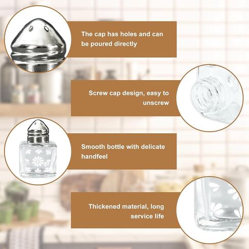 FYSUIMU 24 قطعة من Cielito Lindo Mini Salt and Pepper Shakers Mini Glass Spice Jars Platos De Barro حاوية توابل الزهور للمطبخ والمطاعم المكسيكية المفضلة للحفلات in Kuwait