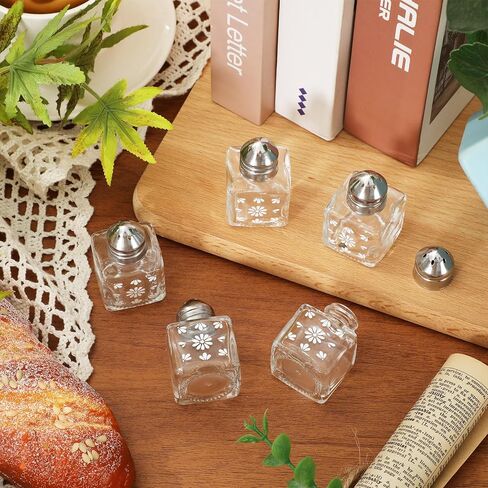 FYSUIMU 24 قطعة من Cielito Lindo Mini Salt and Pepper Shakers Mini Glass Spice Jars Platos De Barro حاوية توابل الزهور للمطبخ والمطاعم المكسيكية المفضلة للحفلات in Kuwait