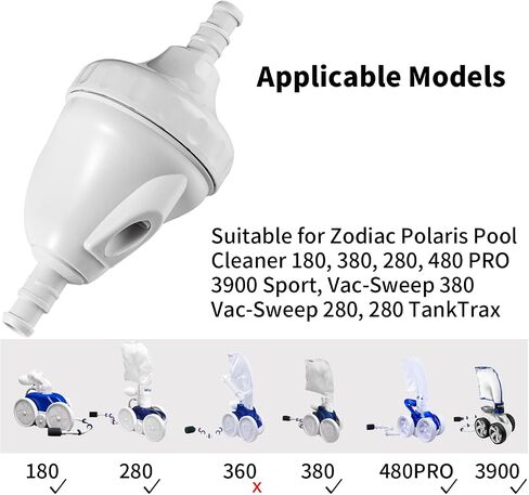 مجموعة استبدال الصمام الاحتياطي G52 المحدثة المتوافقة مع منظفات حمامات السباحة Polaris 180,280,380,480,3900، عمر أطول من Zodiac G52 in Kuwait