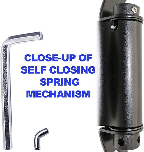 Black Self-Closing T-Strap Gate Hinges - 8" T-Gate Hinge Kit for Wood Fences & Gates, Heavy Duty Hardware (1 Pack) in Kuwait