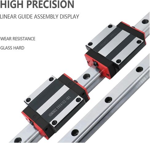 Linear Guides 2 pcs HGR15 Linear Rails + 4 pcs HGH15CA / HGW15CC Blocks with Dust for Computerized Numerical Control Router 3D Printer(2 Rails 4 HGH15CA,750mm) in Kuwait