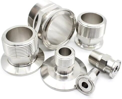 1/4 "3/8" 1/2 "3/4" 1 "-4" NPT ذكر × 0.5 "0.75" 1.5 "2" -4 "ثلاثي المشبك موصل وصلة أنابيب 304 316L الفولاذ المقاوم للصدأ (1-1l4-NPT-K64، SUS304) in Kuwait