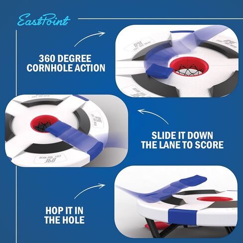 EastPoint Bean Bag Knockout Cornhole Board Set - Pack of 1 Board & 16 Bags - 360 Degree Cornhole Action for Backyard Games - Weatherproof Play for Outdoor Games in Kuwait