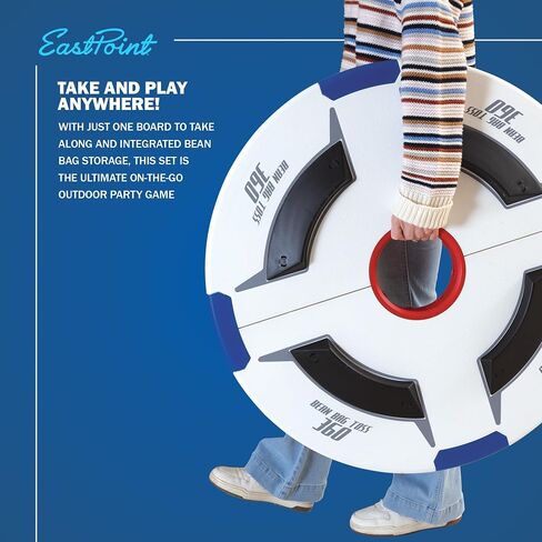 EastPoint Bean Bag Knockout Cornhole Board Set - Pack of 1 Board & 16 Bags - 360 Degree Cornhole Action for Backyard Games - Weatherproof Play for Outdoor Games in Kuwait