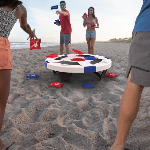 EastPoint Bean Bag Knockout Cornhole Board Set - Pack of 1 Board & 16 Bags - 360 Degree Cornhole Action for Backyard Games - Weatherproof Play for Outdoor Games in Kuwait