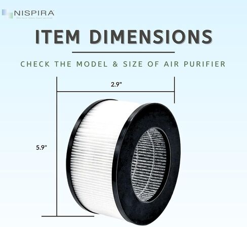 Nispira LR124 True HEPA Replacement Filter for CVS Health Desktop Air Purifier 3-in-1 True HEPA Activated Carbon, 1 Pack in Kuwait