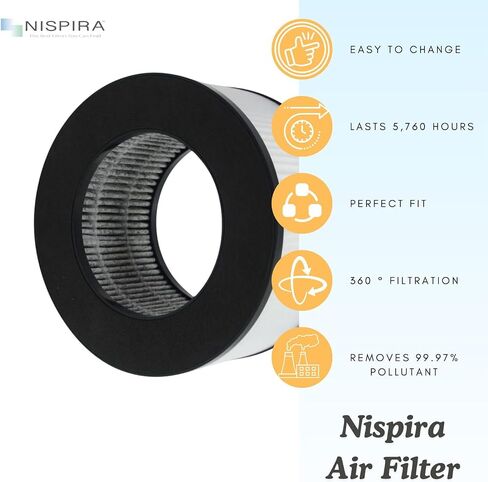 Nispira LR124 True HEPA Replacement Filter for CVS Health Desktop Air Purifier 3-in-1 True HEPA Activated Carbon, 1 Pack in Kuwait