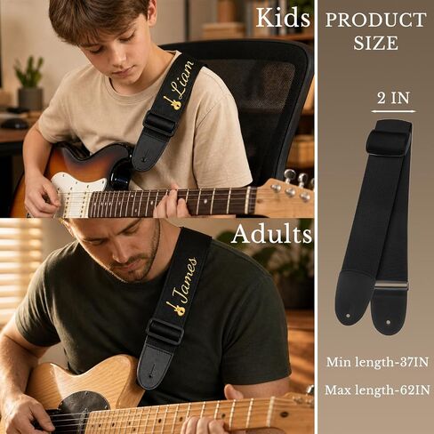 Custom Guitar Strap - Personalized Guitar Straps with Name for Acoustic Electric Bass Gift for Men Women Players in Kuwait
