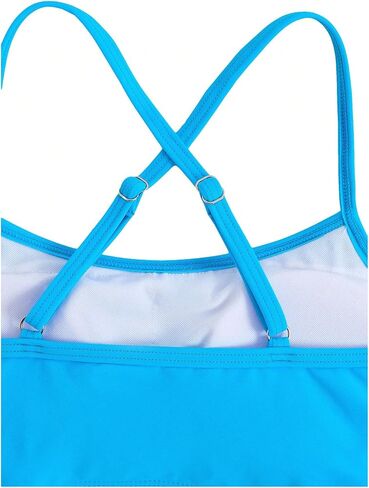 Milumia Girl's 2 Piece Swimsuit Floral Print Spaghetti Strap Bikini Set Bathing Suit Swimwear in Kuwait