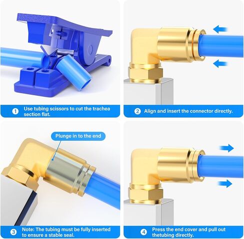 TAILONZ PNEUMATIC DOT كوع نحاسي ومجموعة مستقيمة 1/4 بوصة OD x 1/4 بوصة NPT دفع لربط التركيبات تجهيزات أنابيب فرامل الهواء للسيارات والشاحنات وأنظمة فرامل الهواء، إلخ. (عبوة من 12 قطعة) in Kuwait