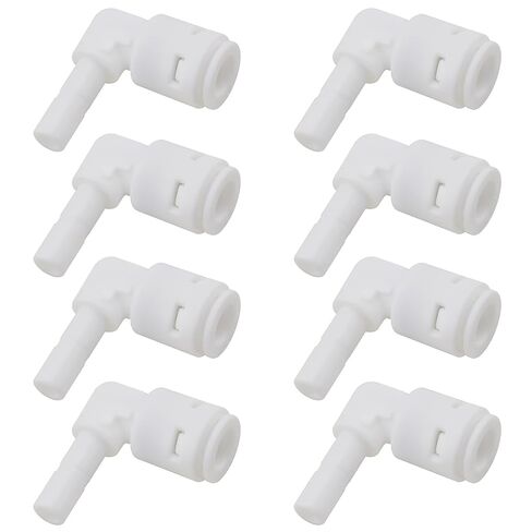 8PCS Stem Elbow Connector for 1/4 Inch Tube Outer Diameter X 1/4 Inch Water Pipe 90 Degree Elbow Push to Connect Reverse Osmosis System Plastic Quick Fitting for Refrigerator Ice Maker in Kuwait