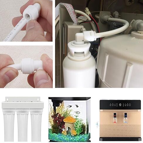 8PCS Stem Elbow Connector for 1/4 Inch Tube Outer Diameter X 1/4 Inch Water Pipe 90 Degree Elbow Push to Connect Reverse Osmosis System Plastic Quick Fitting for Refrigerator Ice Maker in Kuwait
