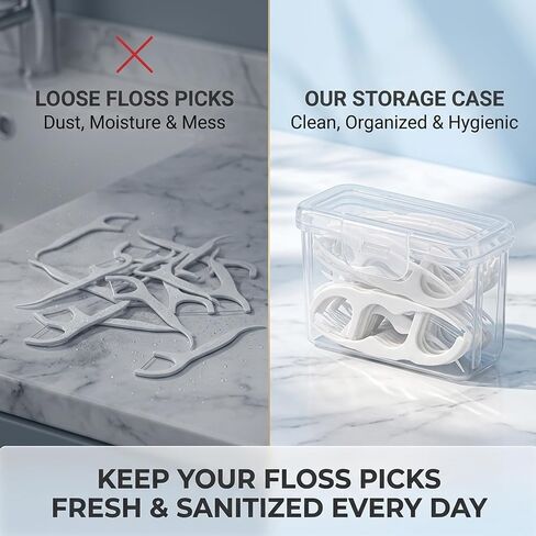 3 Pack Portable Floss Pick Dispenser, Clear Travel Floss Picks Case, Thickened PP Dental Floss Holder for Purse, Mini Qtip Travel Case & Toothpick Dispenser for Daily Oral Care in Kuwait