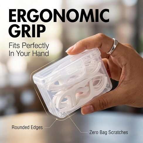 3 Pack Portable Floss Pick Dispenser, Clear Travel Floss Picks Case, Thickened PP Dental Floss Holder for Purse, Mini Qtip Travel Case & Toothpick Dispenser for Daily Oral Care in Kuwait