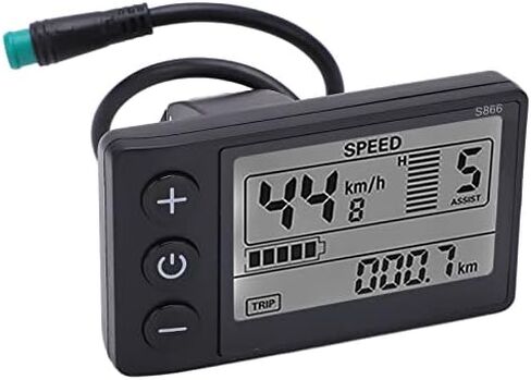 S866 دراجة كهربائية LCD عرض متر، 24V 36V 48V E الدراجة عرض لوحة التحكم متر، الكهربائية سكوتر عداد السرعة عداد المسافات العالمي ل22.2mm / 0.9in المقاود in Kuwait