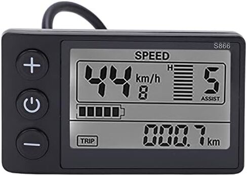 S866 دراجة كهربائية LCD عرض متر، 24V 36V 48V E الدراجة عرض لوحة التحكم متر، الكهربائية سكوتر عداد السرعة عداد المسافات العالمي ل22.2mm / 0.9in المقاود in Kuwait
