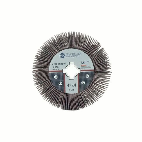 Benchmark Abrasives 4-1/2" x 4" Aluminum Oxide Flap Wheel Sanding Drum for Stainless Steel Finishing, Surface Conditioning Drum Polishing, 40 Grit in Kuwait