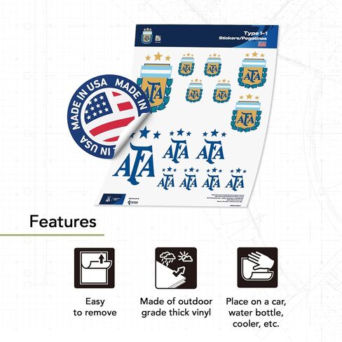 Desert Cactus Argentine Football Association Sticker Decal Vinyl AFA Argentina Albiceleste Soccer Laptop Water Bottle Car Scrapbook (Type 1-1) in Kuwait