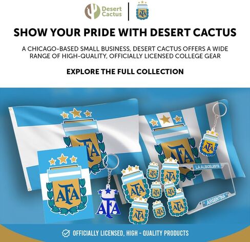 Desert Cactus Argentine Football Association Sticker Decal Vinyl AFA Argentina Albiceleste Soccer Laptop Water Bottle Car Scrapbook (Type 1-1) in Kuwait