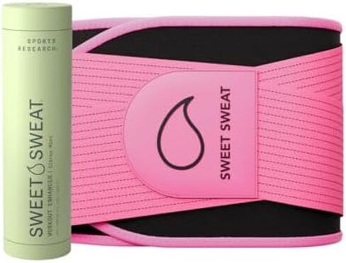 حزمة اللياقة البدنية الممتازة لتعزيز العرق من Sports Research - سلسلة Pro لتشذيب الخصر من Sweet Sweat (XS-S) وعصا جل معززة للتمرين (النعناع الحمضي، 6.4 أونصة) in Kuwait