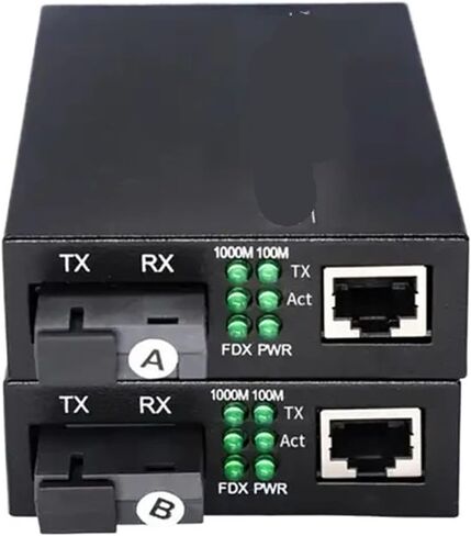 محول وسائط ألياف جيجابت 10/100/1000 متر، 1 كابل بصري، RJ45، وضع فردي 20 كيلومتر in Kuwait