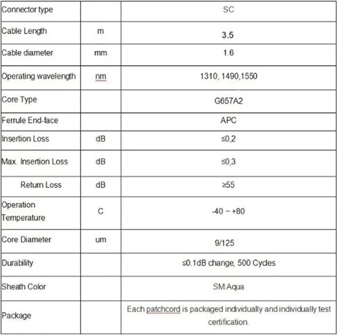 Optical Fiber Jumper 4M SC/-SC Single Mode G657A2 core 1.6mm 50/100 Pieces(Style A 100PCS 4M) in Saudi Arabia
