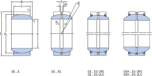 GE8ES Maintenance-Free Radial Spherical Plain Bearings GE8 in Kuwait