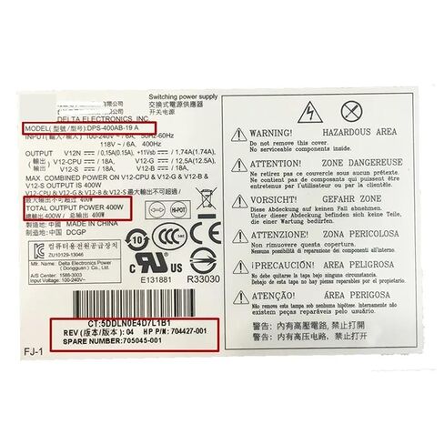 محول التيار الكهربائي لـ Z230Z4200CMT DPS-400AB DPS-400AB-19A 704427-001 705045-001 كابل محول PSU in Kuwait