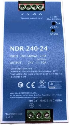 NDR-240-24 DC 24V 10A 240W مصدر طاقة للسكك الحديدية الصناعية بمخرج واحد in Kuwait