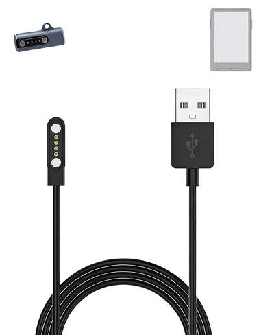 لكابل شحن Xteink X3، كابل شحن USB مغناطيسي أسود ذو 4 دبابيس + محول من النوع C إلى 4 دبابيس، مجموعة محمولة بحجم الجيب لقارئ الحبر الإلكتروني Xteink X3 in Kuwait