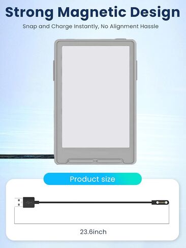 لكابل شحن Xteink X3، كابل شحن USB مغناطيسي أسود ذو 4 دبابيس + محول من النوع C إلى 4 دبابيس، مجموعة محمولة بحجم الجيب لقارئ الحبر الإلكتروني Xteink X3 in Kuwait