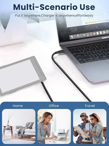 لكابل شحن Xteink X3، كابل شحن USB مغناطيسي أسود ذو 4 دبابيس + محول من النوع C إلى 4 دبابيس، مجموعة محمولة بحجم الجيب لقارئ الحبر الإلكتروني Xteink X3 in Kuwait