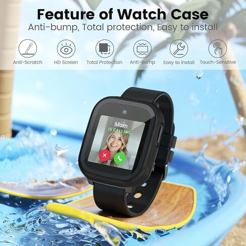 NewJourney متوافق مع واقي شاشة Cosmo Jr Track 5، جراب ممتص للصدمات مع غطاء زجاجي مقوى مقاوم للخدش، ملحقات الساعة الذكية in Kuwait
