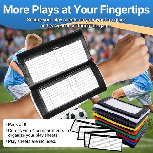 Multicolor Football Play Wristband, Softball Wristbands for Signs, Football Quarterback Play Wristbands for Youth and Adult with 3 Compartments in Kuwait