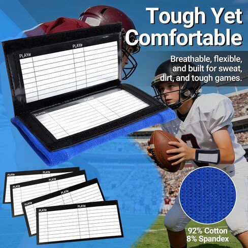 Multicolor Football Play Wristband, Softball Wristbands for Signs, Football Quarterback Play Wristbands for Youth and Adult with 3 Compartments in Kuwait