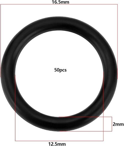Create idea 50Pcs Nitrile O Ring 12.5mm ID x 2mm C/S NBR 70 Rubber 16.5MM X 12.5MM X 2MM O Ring Washers Spacer O-Rings Gasket for Hose, Faucet, Automotive, Plumbing in Kuwait