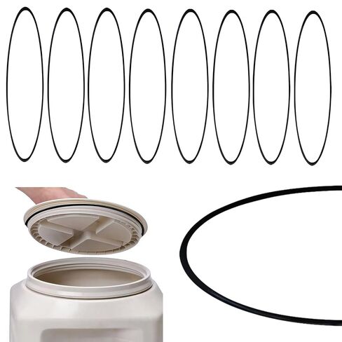8-Pack 12" O-Ring Gasket Seals – Compatible with Gamma2 Vittles Vault Lids – Nitrile Rubber Replacement for 5.0 Lid O-Rings – Airtight Seal for Vittles Vault Pet Food Container & Grain Storage in Kuwait