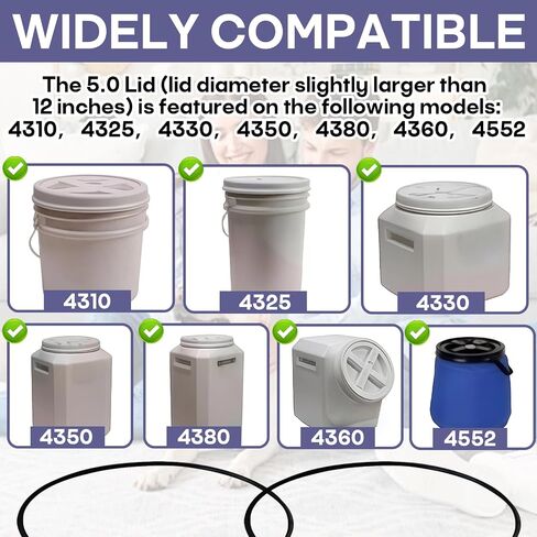 8-Pack 12" O-Ring Gasket Seals – Compatible with Gamma2 Vittles Vault Lids – Nitrile Rubber Replacement for 5.0 Lid O-Rings – Airtight Seal for Vittles Vault Pet Food Container & Grain Storage in Kuwait