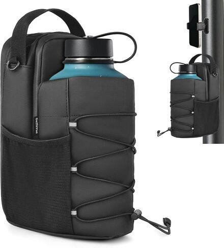 Magnetic Gym Water Bottle Bag with Phone Holder for Men, Magnetic Gym Bag Attaches to Equipment, Holds Water Bottle, Phone & Essentials for Workout, Training & Fitness in Kuwait