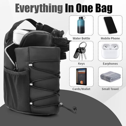 Magnetic Gym Water Bottle Bag with Phone Holder for Men, Magnetic Gym Bag Attaches to Equipment, Holds Water Bottle, Phone & Essentials for Workout, Training & Fitness in Kuwait