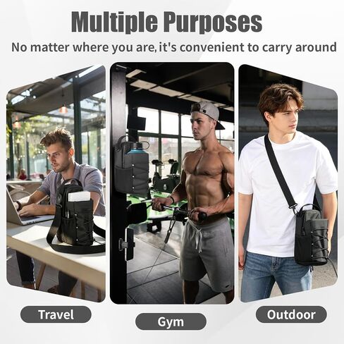 Magnetic Gym Water Bottle Bag with Phone Holder for Men, Magnetic Gym Bag Attaches to Equipment, Holds Water Bottle, Phone & Essentials for Workout, Training & Fitness in Kuwait