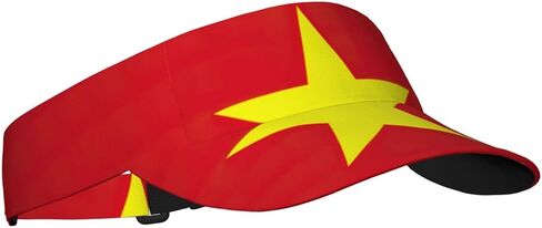 Vietnamese Flag Print Foldable Sun Visor Hat Lightweight Adjustable Sun Visor Hat Outdoor Sports Cap for Adults Black in Kuwait