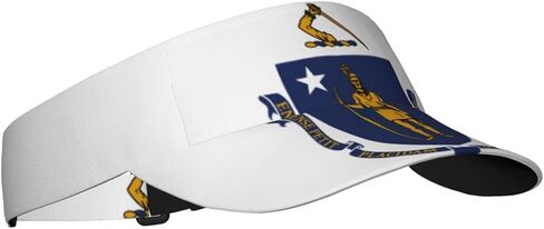 Massachusetts State Flag Print Foldable Sun Visor Hat Lightweight Adjustable Sun Visor Hat Outdoor Sports Cap for Adults Black in Kuwait